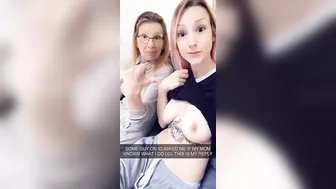 She pulls her chest out and teases alongside her fucked up taboo momma