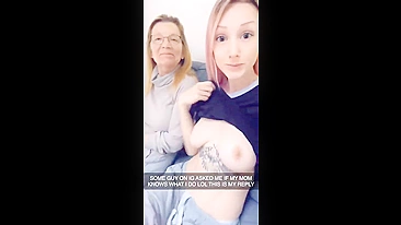 She pulls her chest out and teases alongside her fucked up taboo momma