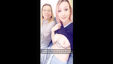 She pulls her chest out and teases alongside her fucked up taboo momma