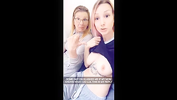 She pulls her chest out and teases alongside her fucked up taboo momma