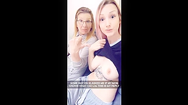 She pulls her chest out and teases alongside her fucked up taboo momma