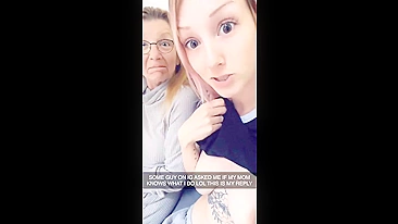 She pulls her chest out and teases alongside her fucked up taboo momma