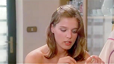 Vintage high quality scene showing an incest daughter who seduces her dad