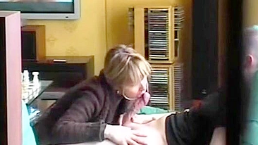 Lucky incest son examines her swollen, hairy crotch later down the line