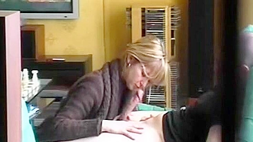 Lucky incest son examines her swollen, hairy crotch later down the line