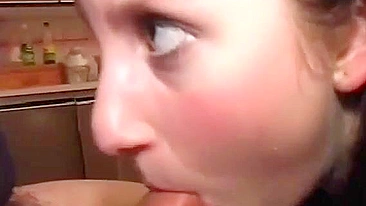 Horny incest daddy is going to put his dick in her greedy mouth today