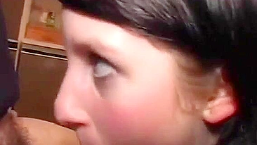 Horny incest daddy is going to put his dick in her greedy mouth today