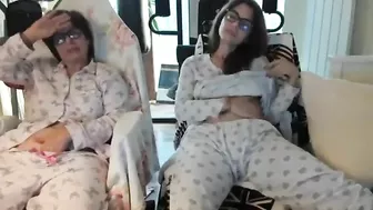 She continues to do naughty things with her own mother in pajamas