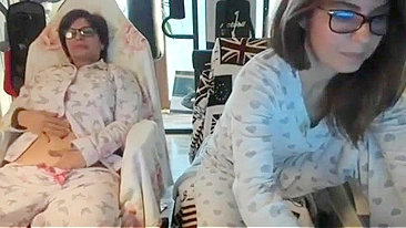 She continues to do naughty things with her own mother in pajamas