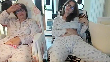 She continues to do naughty things with her own mother in pajamas