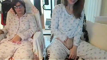 She continues to do naughty things with her own mother in pajamas