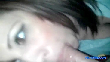 Mommy showing her oral skills with an intensity behind the sucking