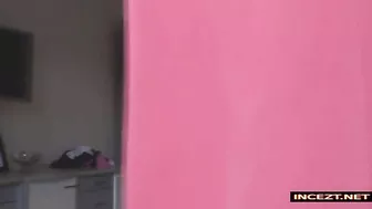 Mommy shows her toned figure and beautiful smile... for her real son