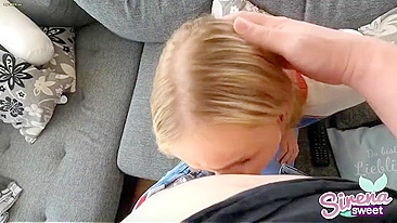 Innocent blondie daughter just wants daddy to stretch her out for real