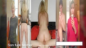 Son and mother sex session with hardcore stretching, gentle teasing