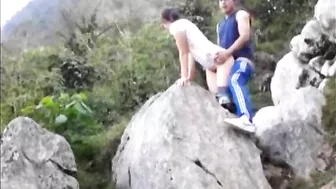 The focus is on her body as they enjoy a quick vocational fuck session