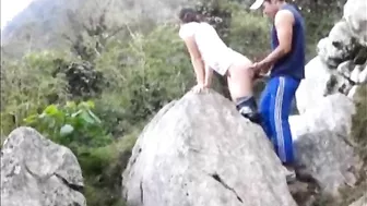 The focus is on her body as they enjoy a quick vocational fuck session