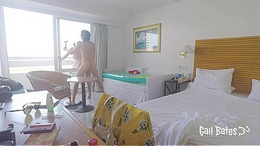 She gets a close-up shot of her brother's hard dick before he gapes