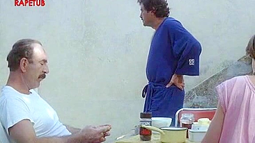 Hardcore pleasure session with daughters and dads, which centers on them