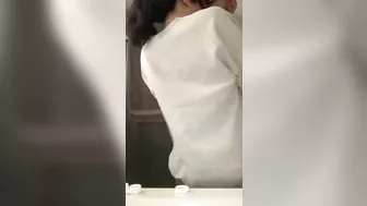 Sister teasing brother with her exquisite booty that looks so tight