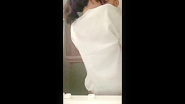 Sister teasing brother with her exquisite booty that looks so tight