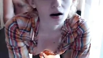 Pasty blonde daughter is going to get banged by her dominant daddy