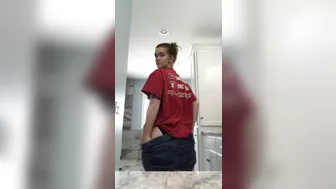 Horny daughter showing off her juicy backside like a true fucking whore