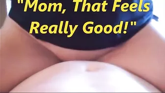 Horny mom is going to ride son but he refuses to show his real face