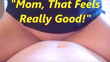 Horny mom is going to ride son but he refuses to show his real face