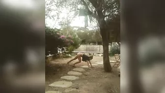 Dirty girl showing off her body for her family members who want gape