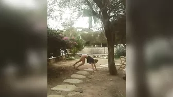 Dirty girl showing off her body for her family members who want gape