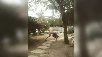 Dirty girl showing off her body for her family members who want gape