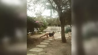 Dirty girl showing off her body for her family members who want gape