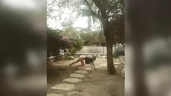 Dirty girl showing off her body for her family members who want gape