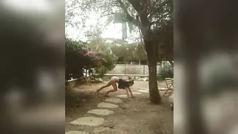 Dirty girl showing off her body for her family members who want gape