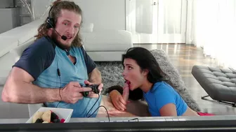 Lustful porn GF sucks a guy's big XXX boner as he's playing a game Lustful porn GF sucks a guy's big XXX boner as he's playing a game