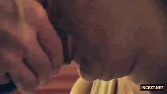 Sexy mom is going to suck hard cock in a taboo porn movie with Incest