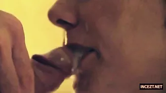 Sexy mom is going to suck hard cock in a taboo porn movie with Incest