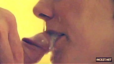 Sexy mom is going to suck hard cock in a taboo porn movie with Incest