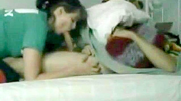 Older sister is going to suck this dude off in a hot incest porn movie