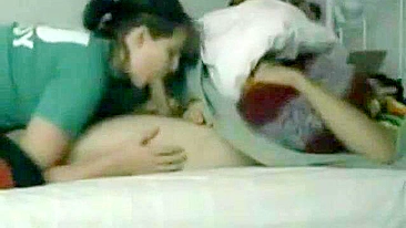 Older sister is going to suck this dude off in a hot incest porn movie