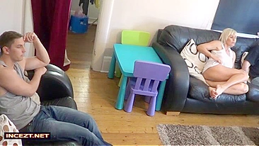 Mommy wears no underwear and that is why this stepson fucks her hard