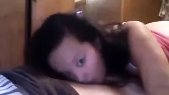 My sister pulled my cock out of my pants and started sucking, of course I nailed her!