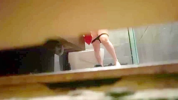 I finally caught on my hidden cam my big ass mommy’s at shower completely naked!