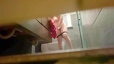 I finally caught on my hidden cam my big ass mommy’s at shower completely naked!