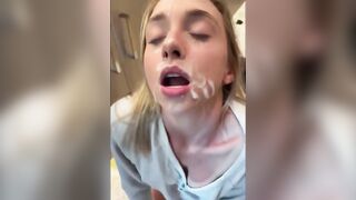 Sister puts on make-up and receives dick from brother at the same time