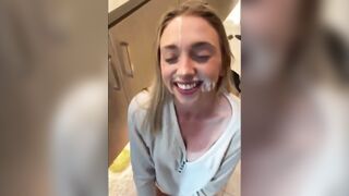 Sister puts on make-up and receives dick from brother at the same time