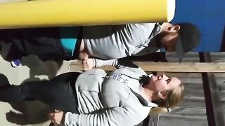 Our mom films and dirty encourages me while I fuck my brother in the garage