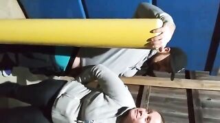 Our mom films and dirty encourages me while I fuck my brother in the garage