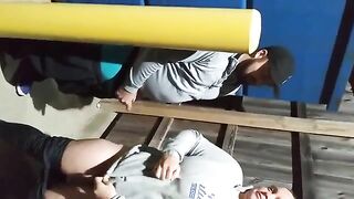 Our mom films and dirty encourages me while I fuck my brother in the garage